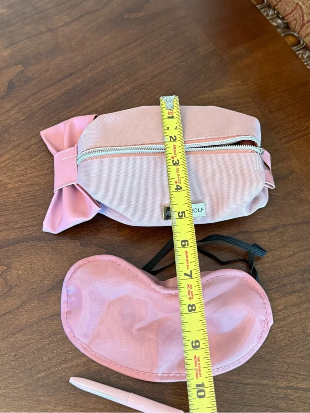 VIKTOR & ROLF Pink Travel Bag with Bow, Pen & Eye Mask from KLM